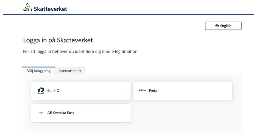 Skatteverkets hemsida